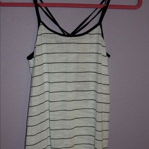 black and white striped tank top